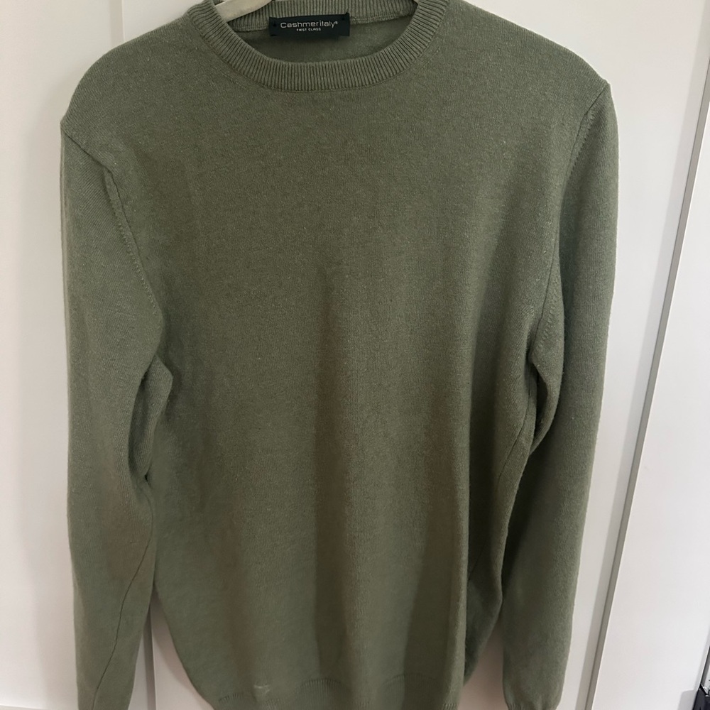 Men's Italian Cashmere Green Sweater Size M (EU size)